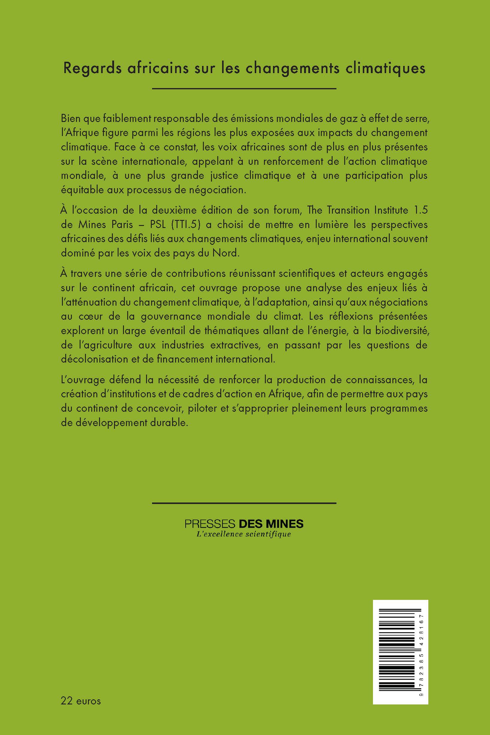4e de couverture du livre Regards africains sur les changements climatiques